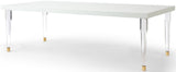 Bethany Contemporary Dining Table with Glossy Finish and Clear Acrylic Legs for Elegant Spaces