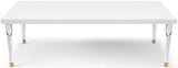 Bethany Contemporary Dining Table with Glossy Finish and Clear Acrylic Legs for Elegant Spaces