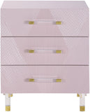 Anastasia Acrylic Contemporary Side Table - Stylish Three-Drawer Organizer for Modern Bedrooms
