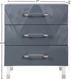 Anastasia Acrylic Contemporary Side Table - Stylish Three-Drawer Organizer for Modern Bedrooms