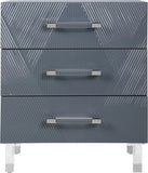 Anastasia Acrylic Contemporary Side Table - Stylish Three-Drawer Organizer for Modern Bedrooms