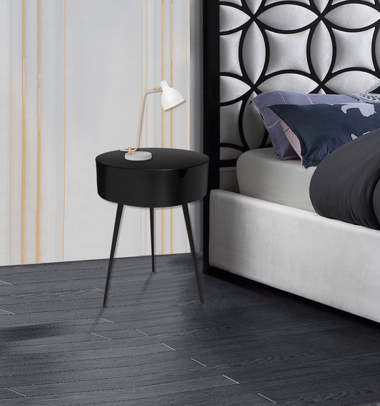 Bali Iron Contemporary Nightstand – Stylish Minimalist Table with Storage Drawer for Any Room
