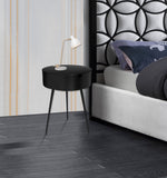 Bali Iron Contemporary Nightstand – Stylish Minimalist Table with Storage Drawer for Any Room
