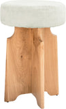 Jasper Counter Stool in Cream Boucle - Stylish Mid Century Design with Solid White Oak Frame