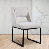 Jayce Modern Dining Chair Set of 2 - Plush Upholstered with Stylish Matte Black Iron Base for Comfort