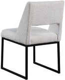 Jayce Modern Dining Chair Set of 2 - Plush Upholstered with Stylish Matte Black Iron Base for Comfort