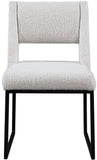 Jayce Modern Dining Chair Set of 2 - Plush Upholstered with Stylish Matte Black Iron Base for Comfort