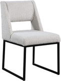 Jayce Modern Dining Chair Set of 2 - Plush Upholstered with Stylish Matte Black Iron Base for Comfort