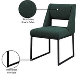 Jayce Modern Dining Chair Set of 2 - Plush Upholstered with Stylish Matte Black Iron Base for Comfort