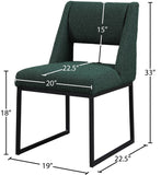 Jayce Modern Dining Chair Set of 2 - Plush Upholstered with Stylish Matte Black Iron Base for Comfort