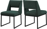 Jayce Modern Dining Chair Set of 2 - Plush Upholstered with Stylish Matte Black Iron Base for Comfort