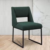 Jayce Modern Dining Chair Set of 2 - Plush Upholstered with Stylish Matte Black Iron Base for Comfort