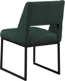 Jayce Modern Dining Chair Set of 2 - Plush Upholstered with Stylish Matte Black Iron Base for Comfort