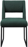 Jayce Modern Dining Chair Set of 2 - Plush Upholstered with Stylish Matte Black Iron Base for Comfort