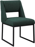 Jayce Modern Dining Chair Set of 2 - Plush Upholstered with Stylish Matte Black Iron Base for Comfort