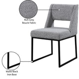 Jayce Modern Dining Chair Set of 2 - Plush Upholstered with Stylish Matte Black Iron Base for Comfort