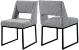 Jayce Modern Dining Chair Set of 2 - Plush Upholstered with Stylish Matte Black Iron Base for Comfort