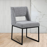 Jayce Modern Dining Chair Set of 2 - Plush Upholstered with Stylish Matte Black Iron Base for Comfort
