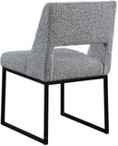 Jayce Modern Dining Chair Set of 2 - Plush Upholstered with Stylish Matte Black Iron Base for Comfort