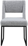 Jayce Modern Dining Chair Set of 2 - Plush Upholstered with Stylish Matte Black Iron Base for Comfort