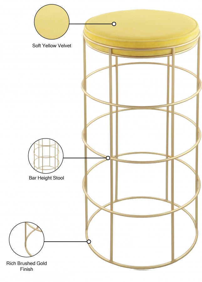 Rebar Velvet Bar Stool