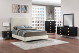 Zayne Contemporary Engineered Wood Chest with Gold Accents for Modern Home Décor and Style