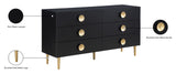 Zayne Engineered Wood Contemporary Dresser with Elegant Gold Accents for Modern Home Décor