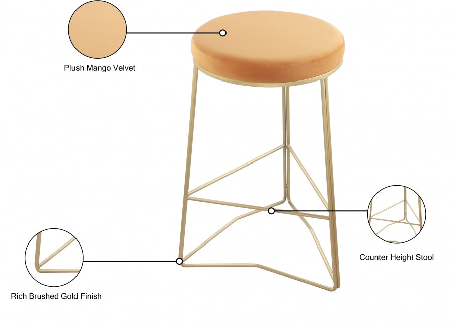 Tres Velvet Counter Stool