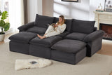 DERVAL 111" 3-Seater Sofa with 3 Ottomans