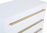Marisol Contemporary Chest with Rich Black Finish and Stylish Brushed Gold Metal Accents 36"W