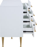 Marisol Contemporary Dresser with Rich Black Finish and Brushed Gold Legs for Modern Elegance