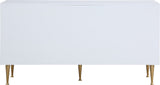 Marisol Contemporary Dresser with Rich Black Finish and Brushed Gold Legs for Modern Elegance