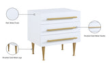 Marisol Contemporary Night Stand with Rich Black Finish and Stylish Brushed Gold Metal Accents