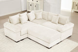 DESEO 158" Sectional Sofa with Ottoman