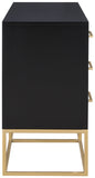 Maxine Black Dresser - Modern Contemporary Design with Gold Accents for Stylish Bedroom Storage
