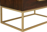 Maxine Contemporary Engineered Wood Chest with Rich Black Finish and Stylish Brushed Gold Accents