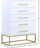 Maxine Contemporary Engineered Wood Chest with Rich Black Finish and Stylish Brushed Gold Accents