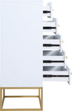 Maxine Contemporary Engineered Wood Chest with Rich Black Finish and Stylish Brushed Gold Accents
