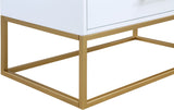 Maxine Contemporary Engineered Wood Chest with Rich Black Finish and Stylish Brushed Gold Accents