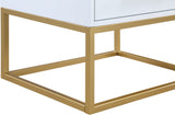 Maxine Contemporary Night Stand with Rich Black Finish and Stylish Brushed Gold Metal Accents