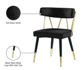 Rheingold Contemporary Dining Chair Set of 2 - Elegant Velvet Upholstery with Stylish Gold Accents