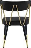 Rheingold Contemporary Dining Chair Set of 2 - Elegant Velvet Upholstery with Stylish Gold Accents