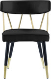 Rheingold Contemporary Dining Chair Set of 2 - Elegant Velvet Upholstery with Stylish Gold Accents