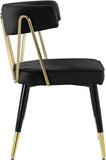 Rheingold Contemporary Dining Chair Set of 2 - Elegant Velvet Upholstery with Stylish Gold Accents