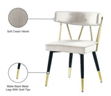 Rheingold Contemporary Dining Chair Set of 2 - Elegant Velvet Upholstery with Stylish Gold Accents