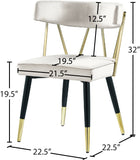 Rheingold Contemporary Dining Chair Set of 2 - Elegant Velvet Upholstery with Stylish Gold Accents