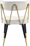Rheingold Contemporary Dining Chair Set of 2 - Elegant Velvet Upholstery with Stylish Gold Accents