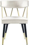 Rheingold Contemporary Dining Chair Set of 2 - Elegant Velvet Upholstery with Stylish Gold Accents