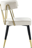 Rheingold Contemporary Dining Chair Set of 2 - Elegant Velvet Upholstery with Stylish Gold Accents