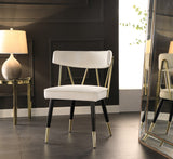 Rheingold Contemporary Dining Chair Set of 2 - Elegant Velvet Upholstery with Stylish Gold Accents